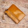 Мини-портмоне из натуральной кожи, маленький кошелек для мужчин и женщин, коричневый, винтажный, Повседневный, маленькая сумка для кредитных карт, карман на молнии, сумка для ключей NASVA