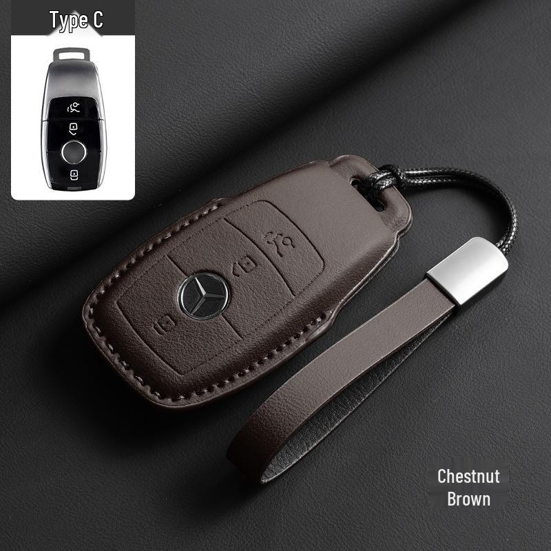 Mercedes-Benz Key Case - Genuine Leather for GLC, GLE, C-Class, E-Class