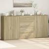 VidaXL Buffets 3 Pcs Sonoma Oak 60x31x84 Cm Engineered Wood, Storage Cabinet, Entryway Furniture, Accent Furniture 3276576