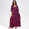 Beach Cover Ups for Swimwear Leopard Printed Maxi Dress Summer Holiday Bathing Suits Factory Supply