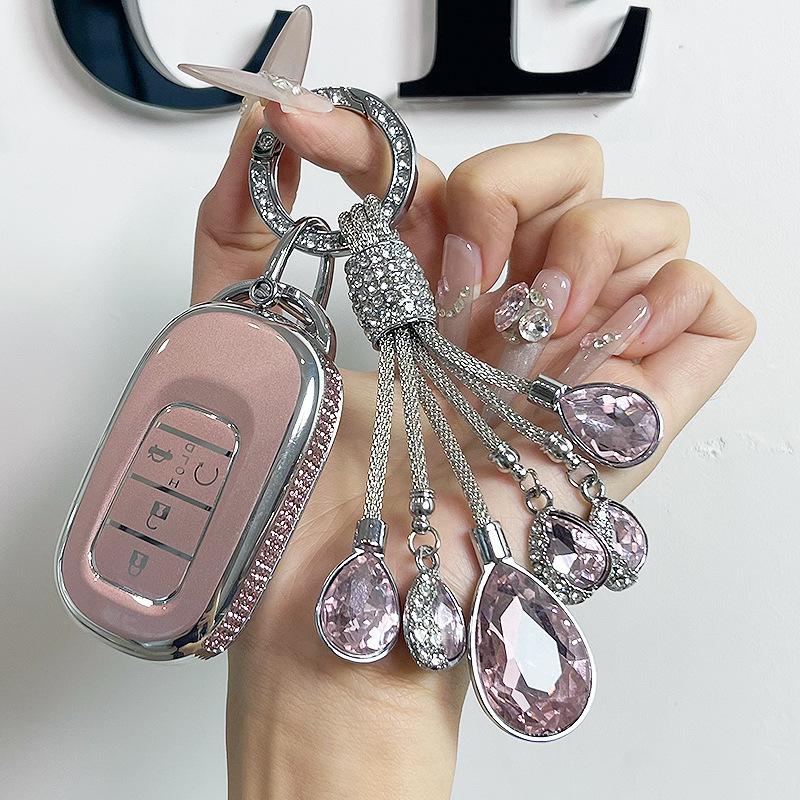Premium Women's Car Key Case for Honda Accord, Civic, CR-V, Fit, Odyssey, Vezel, Lingpai, and XR-V