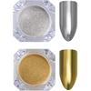 SHILLS PROFESSIONAL Metallic Mirror Powder Nail Art Chrome Pigment Glitters Silver, Gold