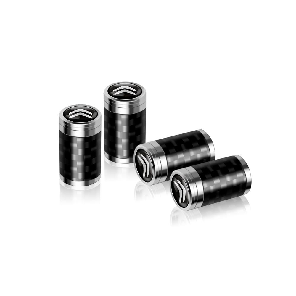 YGHCT1 4pcs Car Carbon Fiber Pattern Tire Valve Dust Cover For Citroen Berlingo C3 Aircross C4 C6 C5 Wheels Valve Caps Car Accessories
