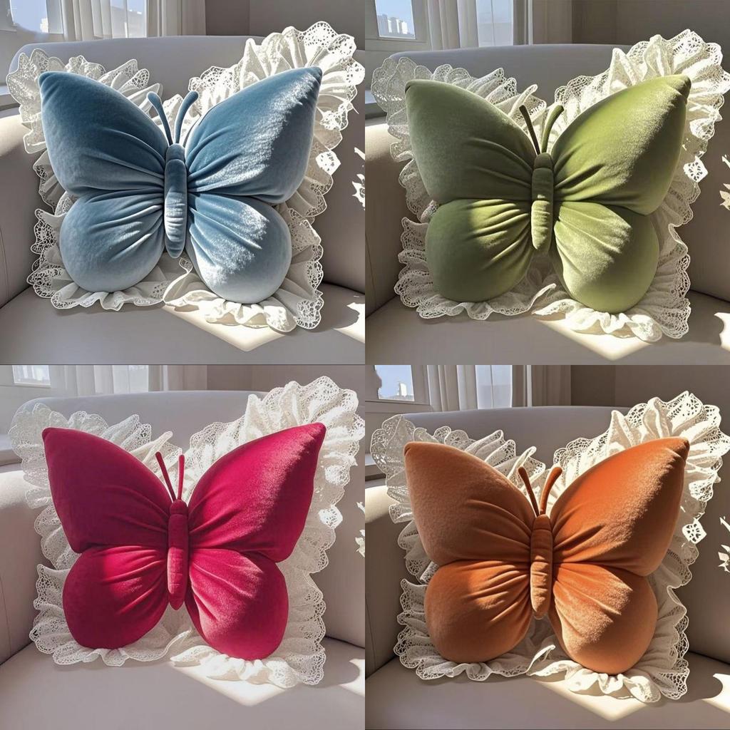Princess Butterfly Living Room Pillow With Cotton Cover For Home And Car Use