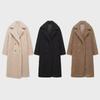 European & American Style Women's Winter Warm Double-Breasted Long Lambskin Coat (1255700)