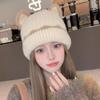 Сохраняйте тепло, вязаная шерстяная шапка, утолщенная вязаная шапочка, милая шапочка с кошачьими ушками для девочек