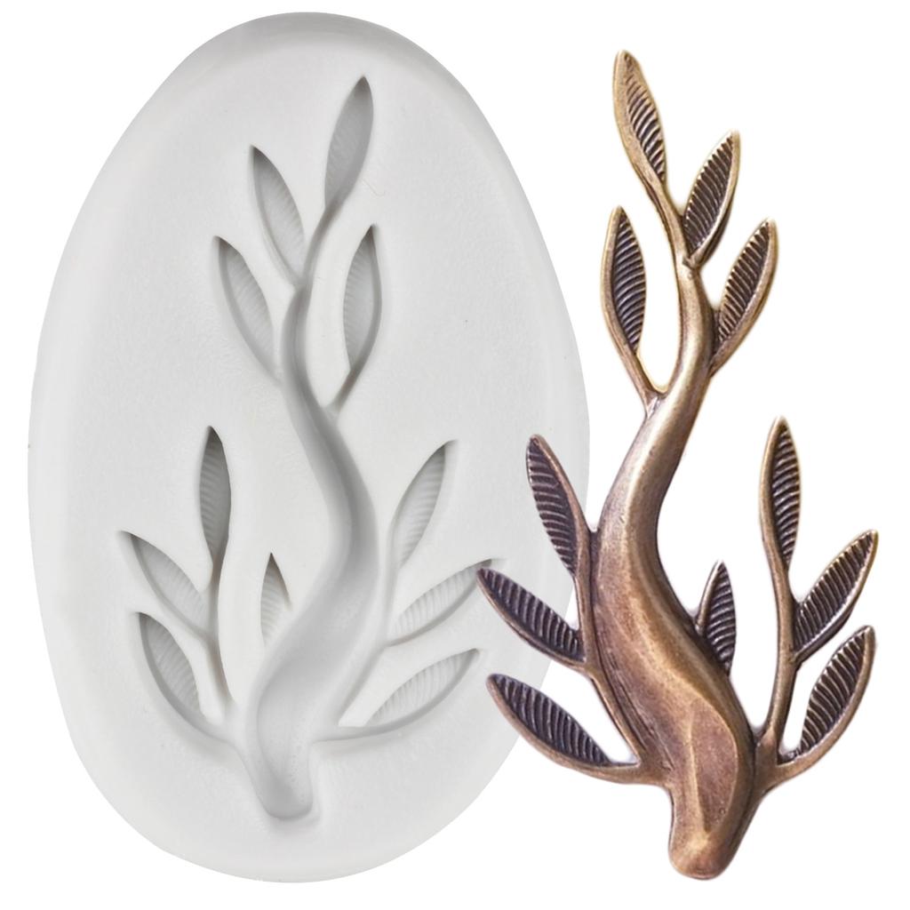 Силиконовая форма «Совы, птицы, ветки деревьев, листья, форма для помадки для цветочного украшения торта, топпер для кексов, сахарные конфеты, шоколад, полимерная глина, форма для пасты для жевательной резинки»