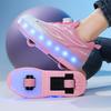 Children's Runaway Shoes Boys with Lights Girls Sports Roller Skating Walking Wheel Shoes Invisible Double Wheel Runaway Shoes