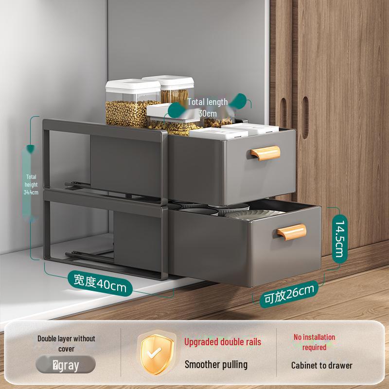 Стойка для шкафа с ящиками: Выдвижная корзина для специй и мисок