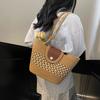 Соломенная сумка для пляжного отдыха, большая вместительная сумка-тоут, женская сумка-ведро