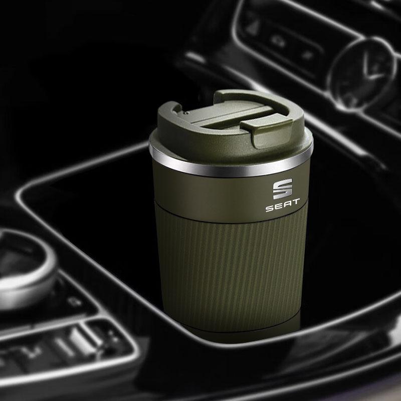 500ml Stainless Steel Coffee Tumbler Thermos Cup Portable Travel Thermal Mug For SEAT Leon FR Altea Ibiza Cordoba Alhambra Arona Ateca Exeo