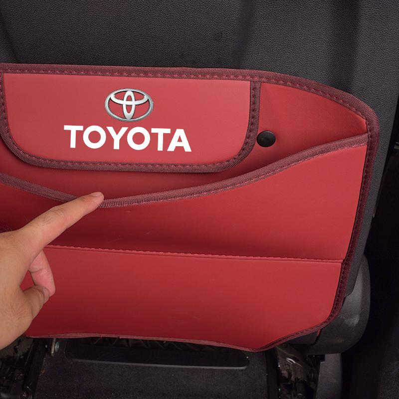 For Toyota 2026 Hot Hub Caps Car Seat Back Anti Kick Cover Leather Protector Pad For Toyota Corolla Camry Asian Dragon Supra Hi