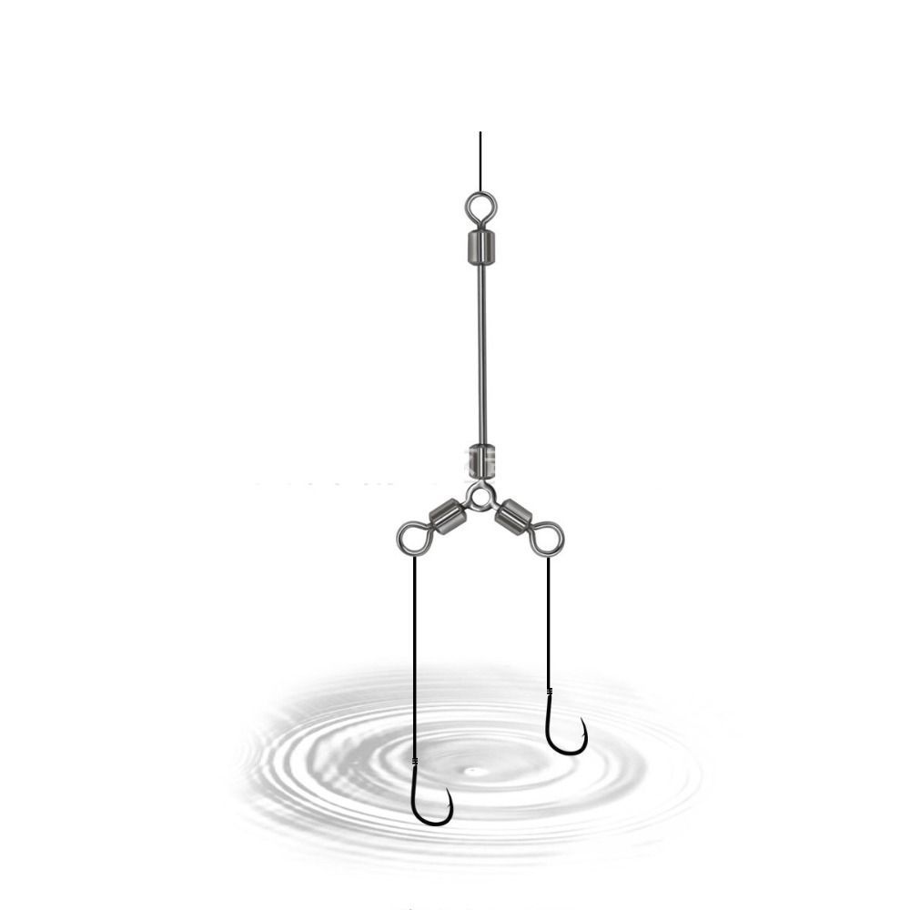 Long Leg Fishing Swivels Fishing Barrel Swivel O-Shape Fishing Connector Fishing Three Way Swivel