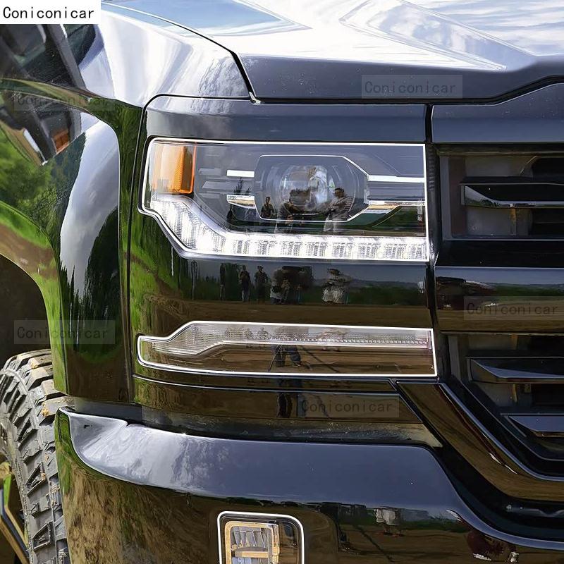 Для Chevrolet Silverado 2016-2018 Автомобильные наружные аксессуары: прозрачная защитная пленка от царапин на передние фары