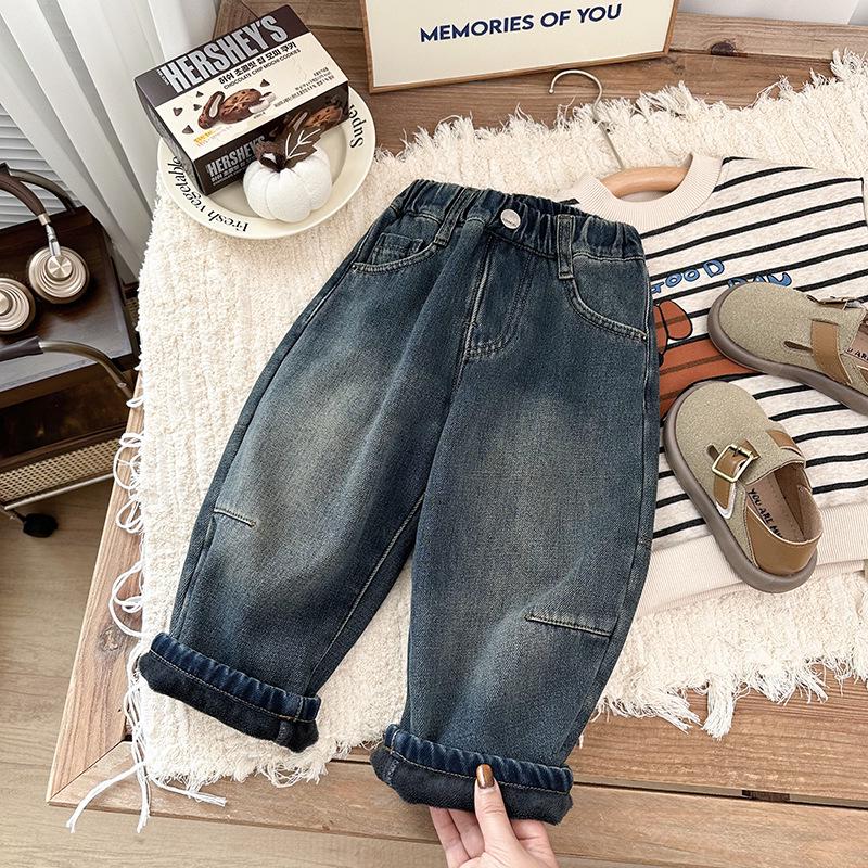 Джинсы для мальчиков на флисовой подкладке - Коллекция зима 2024