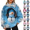 Ladies' Fashionable Christmas Printed Long Sleeved High Neck Sweatshirt Top