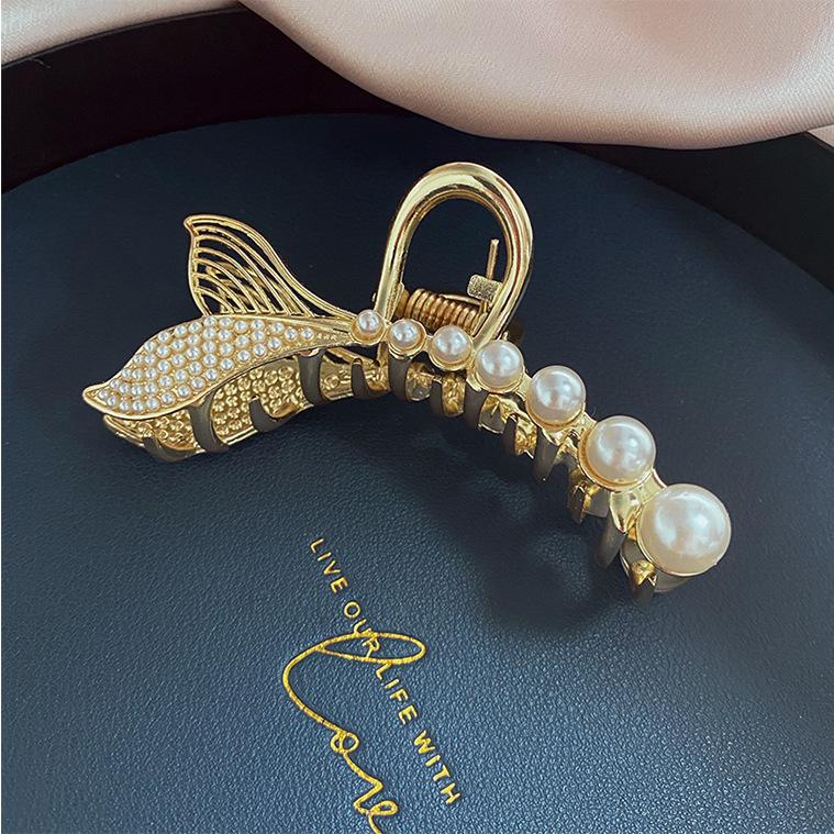 Korean Instagram large shark clip metal clip back head tray hair clip with all out side clip face wash hair accessories