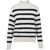 Женский ретро-свитер в полоску с воротником-стойкой