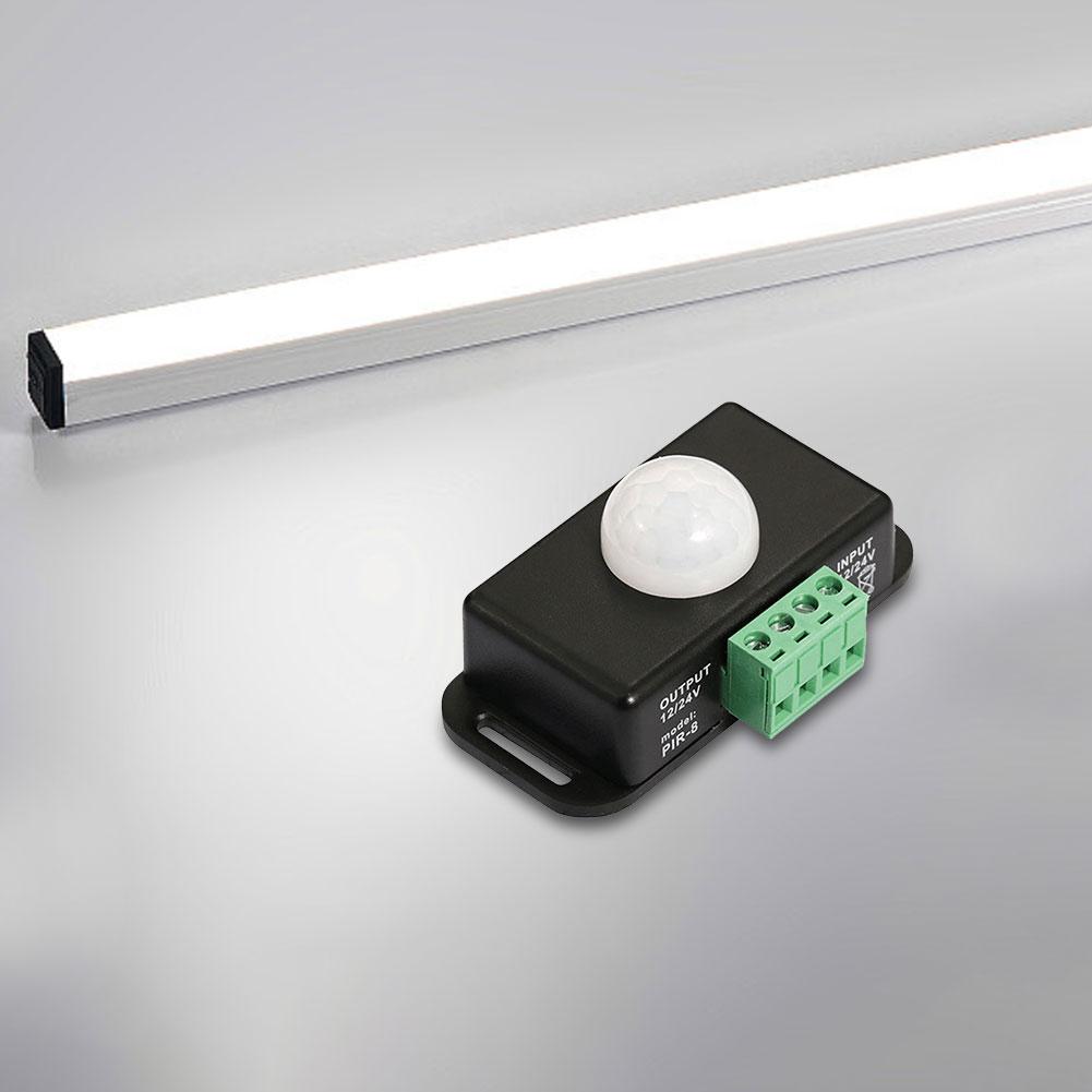 DC 12V 24V 6A Infrared PIR Motion Sensor Detector Switch Automatic Adjust Infrared PIR Motion Sensor Switch for LED Strip Light