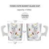 8,8 унций стеклянная чашка Bunny, симпатичная, из боросиликатного стекла, для офиса, гостиной, с гостями, чашка для сока, холодного напитка, креативный подарок