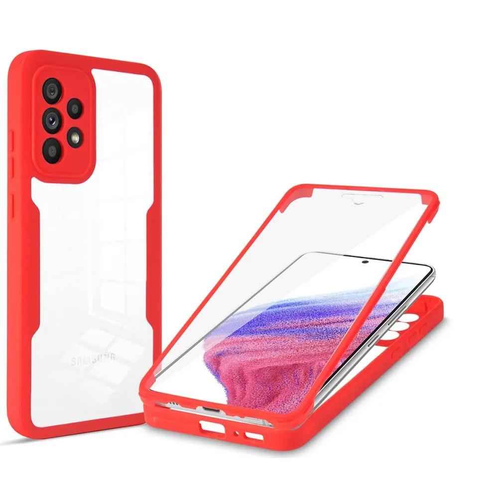 Двусторонний прозрачный чехол на 360 градусов для Samsung Galaxy iPhone Xiaomi Redmi Note POCO OPPO Pixel, объектив камеры, экран, полная защита, чехол для телефона