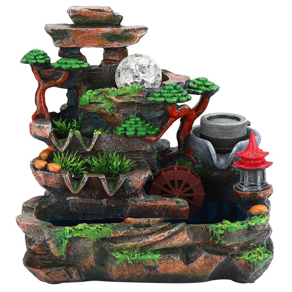 Уникальный смоляной настольный фонтан для ландшафтного украшения с эффектом распыления EU