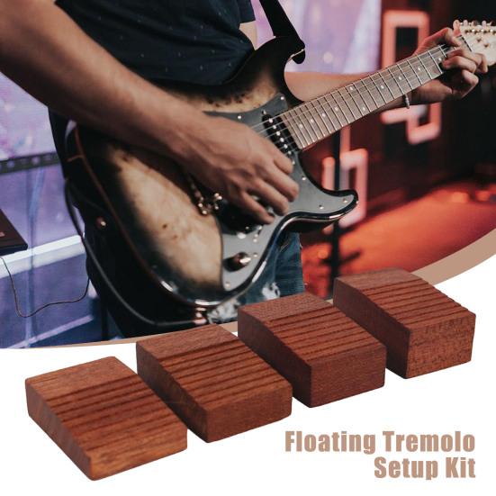 4Pcs Floating Tremolo Set Up Blocks Wood Electric Guitar Tremolo Sliders Floating Tremolo Trem Wedges for Electric Guitar