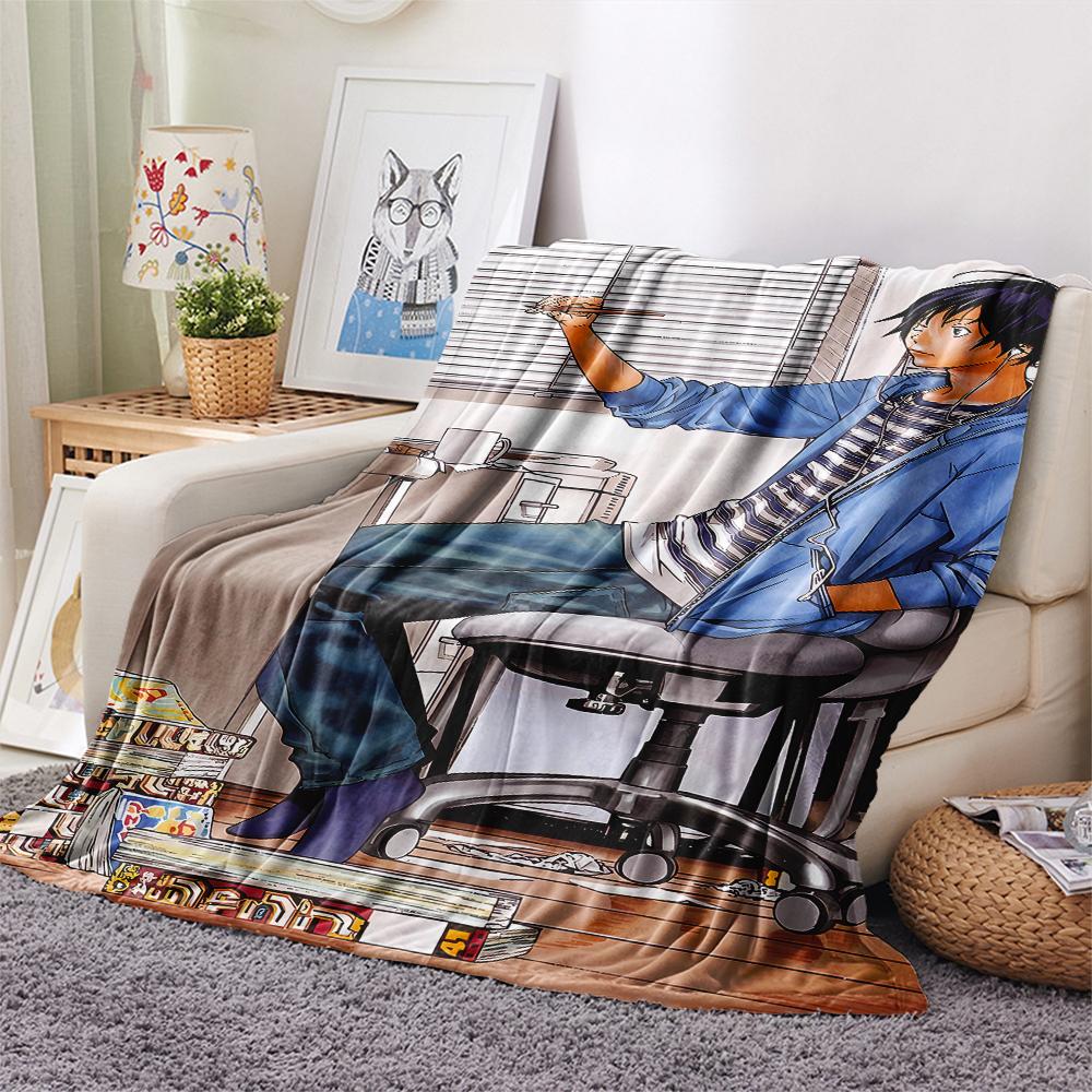 1PC Bakuman Print Flannel Blanket, High quality All Seasons, Home Decor, Warmth and Comfort, Perfect for Christmas Gifts