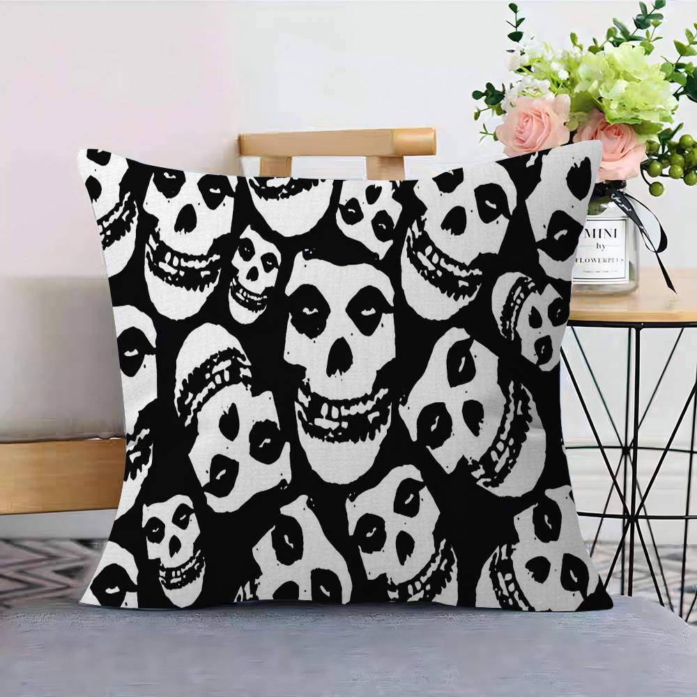 Band M-Misfits Logo Cushion Cover Pillowcase Upholstery Sofa Throw Pillow Home Decor Pillowcas