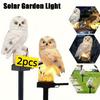 Набор из 2 штук, смола сова на солнечной батарее, газонный светильник, смола попугай, декоративный светильник для сада, подходит для сада, цветника, двора, газона