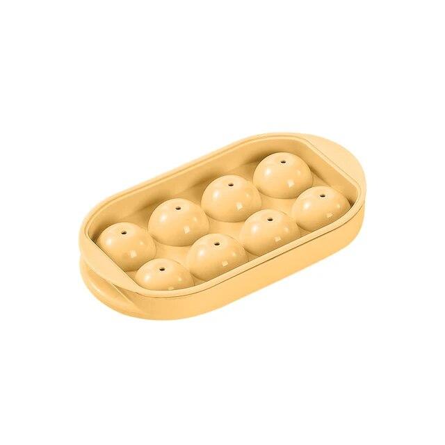 8 Girds Ice Cube Trays for Freezer Mini Ice Ball Maker Mold Circle Round Ice Cube Mold with Lid Making Household Kitchen Tools