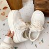 Niche Retro бежевые кроссовки женские в стиле преппи универсальные туфли на платформе повседневные белые туфли