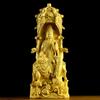 Boxwood Carving Water Wave Pagoda Guanyin Bodhisattva Ornament Avalokitesvara Statues Are Enshrined At Home Figure of the Buddha