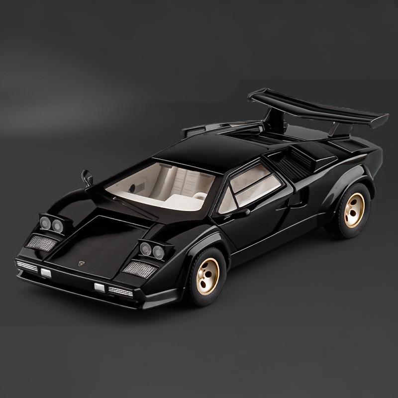 1:24 Lamborghini Countach LP500S Sideswipe Supercar Toy Car Model Sound And Light Children's Toy Collectibles Birthday Gift Toy