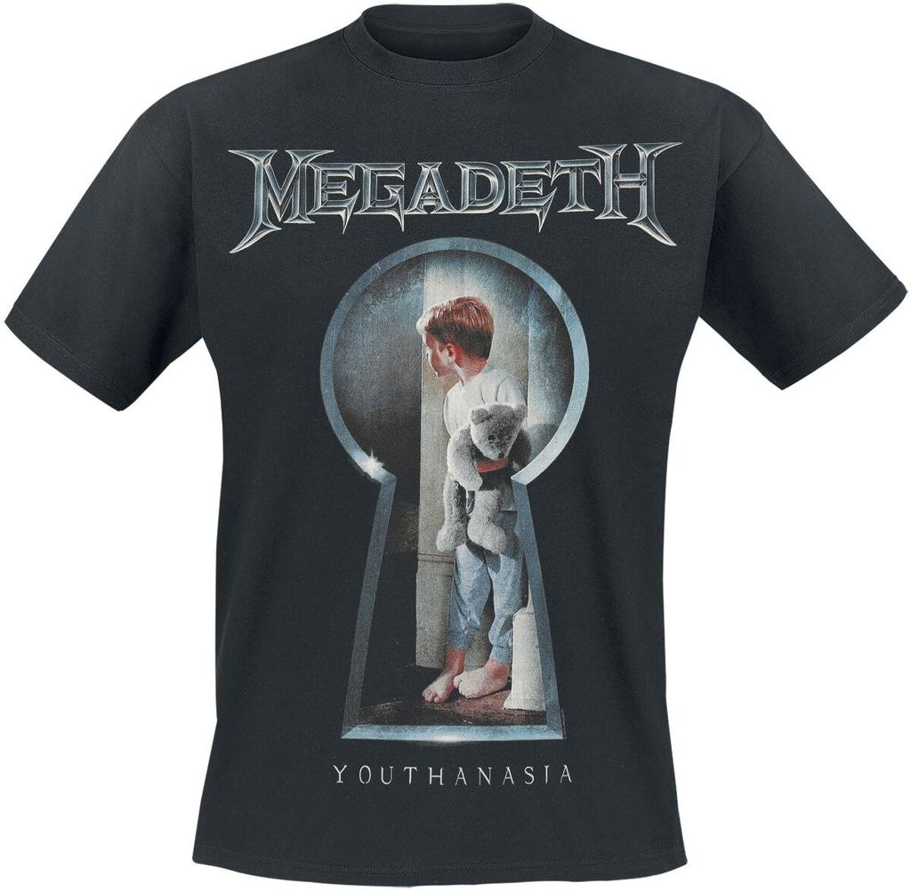 Megadeth Youthanasia Keyhole Boy Print T Shirt 100 Cotton Casual Neutral Tee Thrash Metal Streetwear