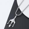 Ожерелье-подвеска Трезубец из титановой стали, Модный мужской доминантный стиль, Минималистичный аксессуар-подвеска в стиле хип-хоп
