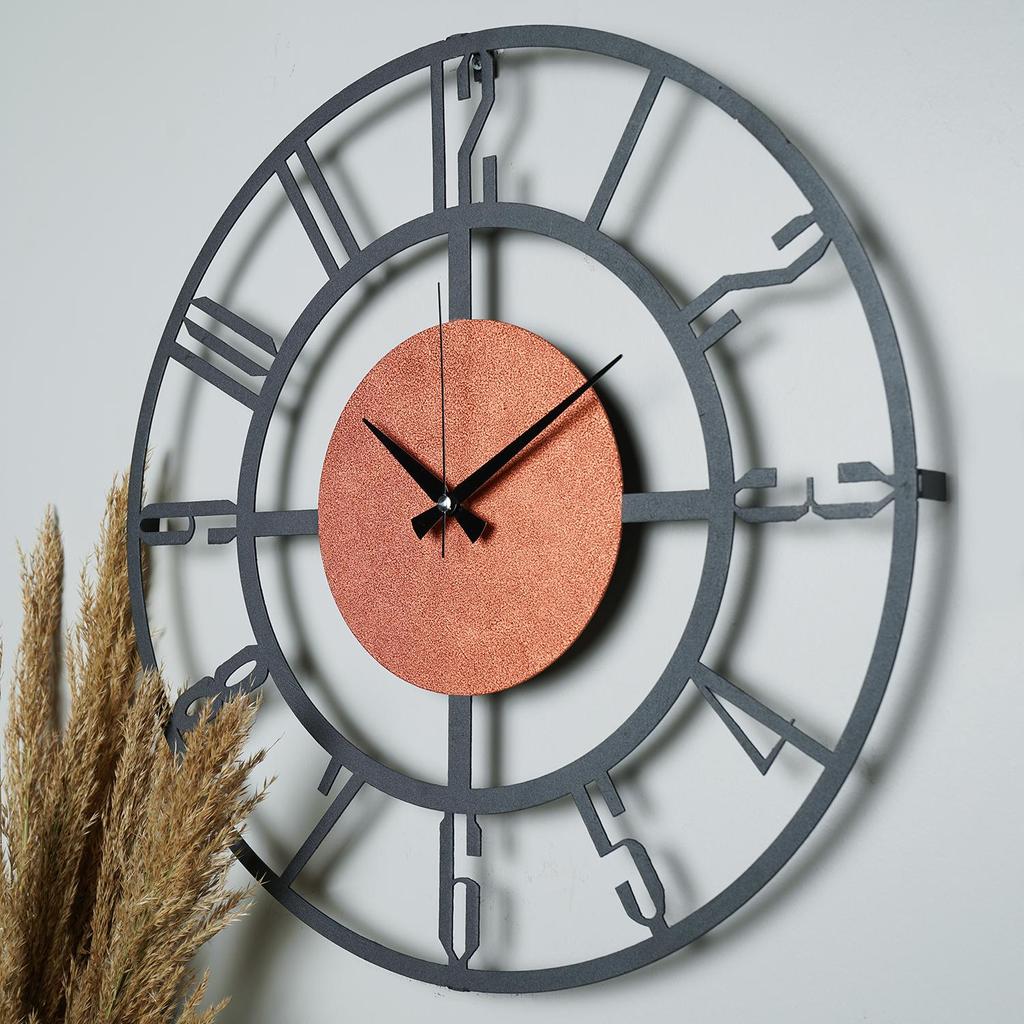MUYIKA A Bunnela Silver, Red, Black Metal Color Wall Clock 50x50cm MDS-50