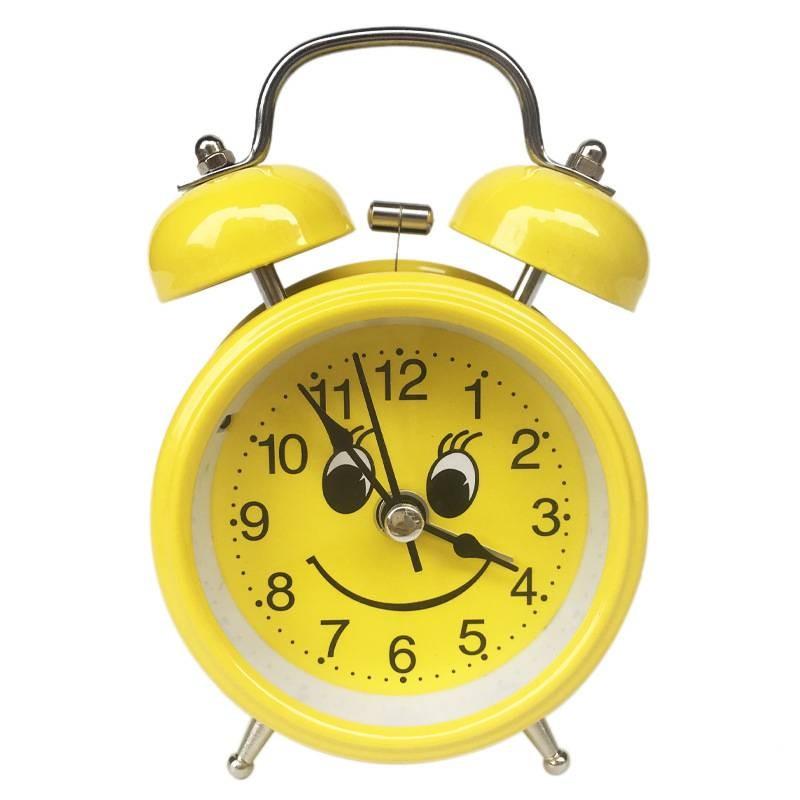 Childrens School Desk Alarm Clock With Metal Frame And Night Light Feature