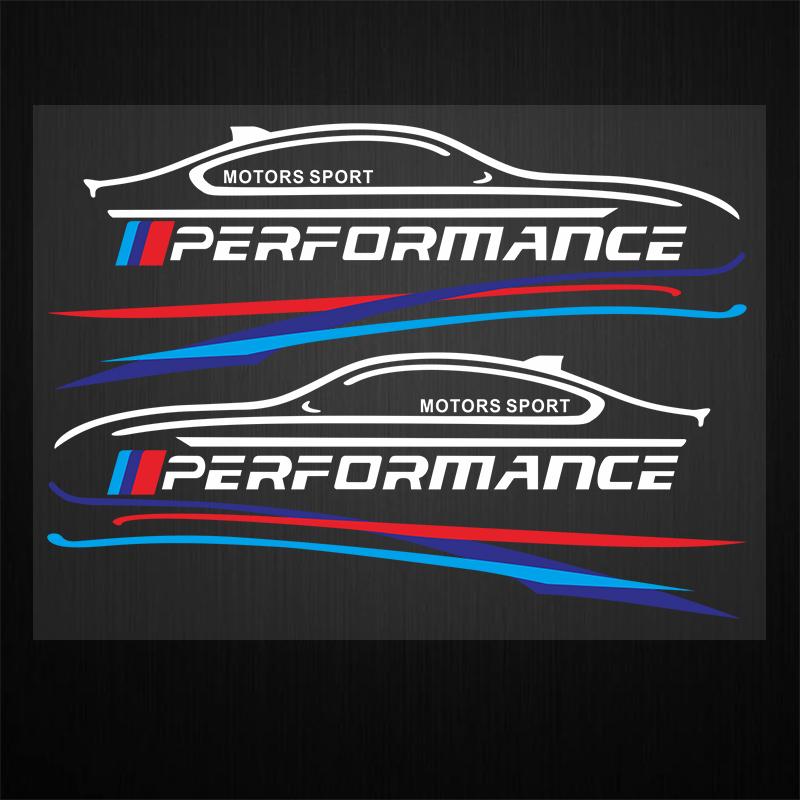 2pcs M Power Performance Car Rearview Mirror Sticker for BMW 1 3 4 5 7 Series F18 F10 F25 F30 F31 F34 GT X1 X3 X4 X5 X6 F15 F16