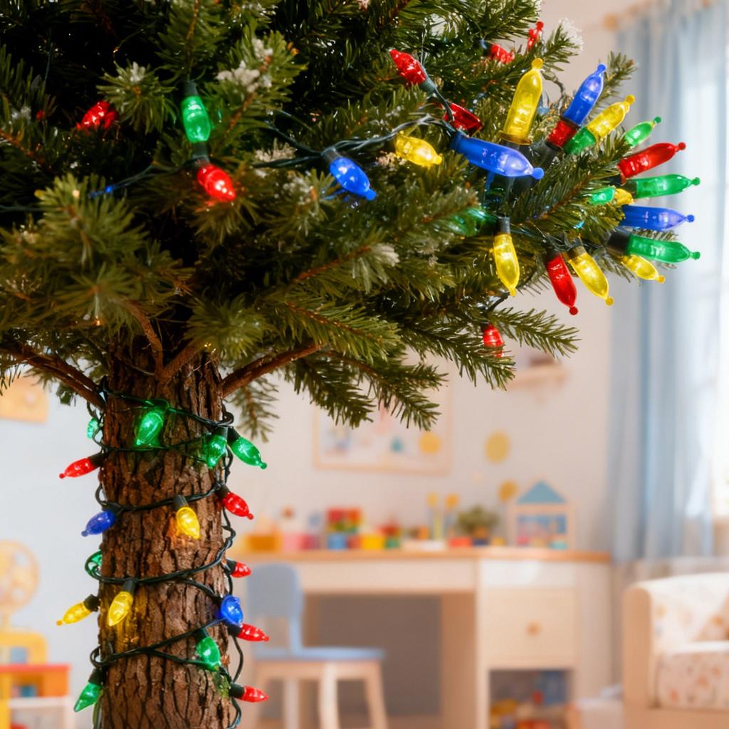 Внутренние Наружные 100 шт. Ламповые Рождественские Гирлянды, Разноцветные