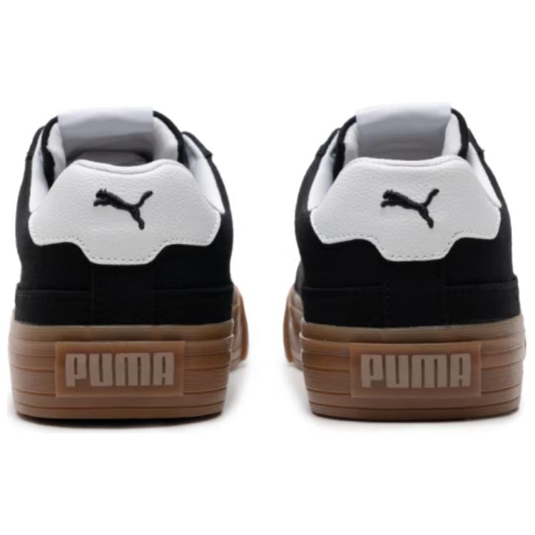 Puma Court Classic Vulc Fashionable Durable Lightweight Low-Top Skate Shoes Unisex Sneakers Black 395020-15