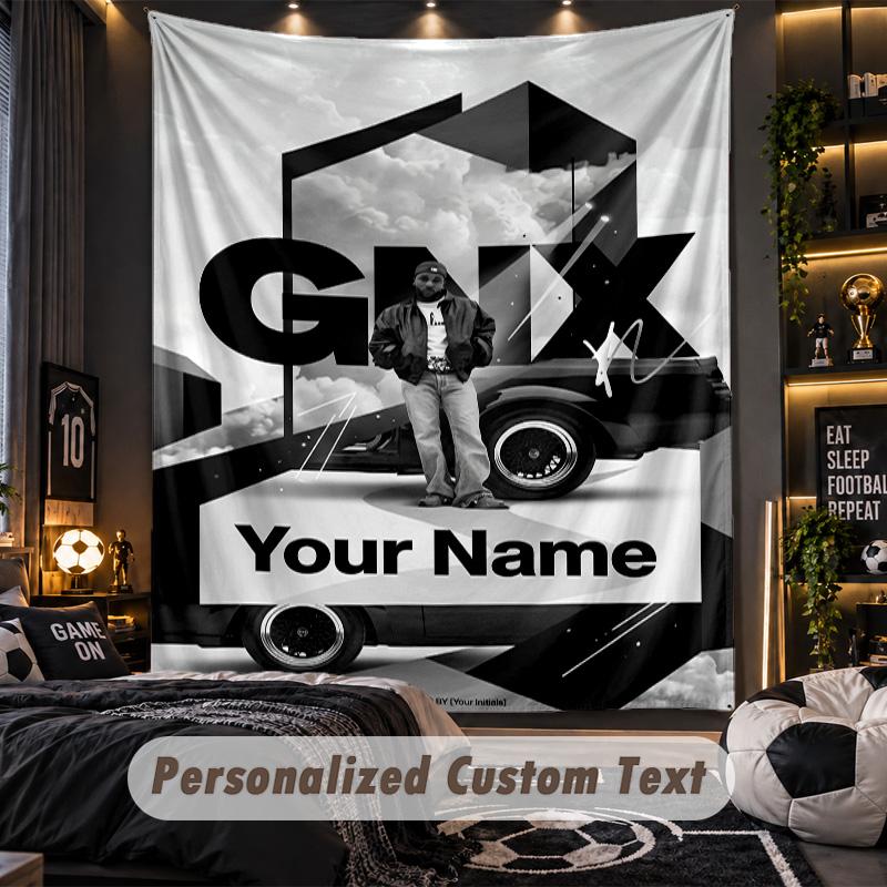 Personalized Wall Tapestry,Kendrick Lamar Custom Printed Name, Fabric Wall Art For Indoor Room Backdrop
