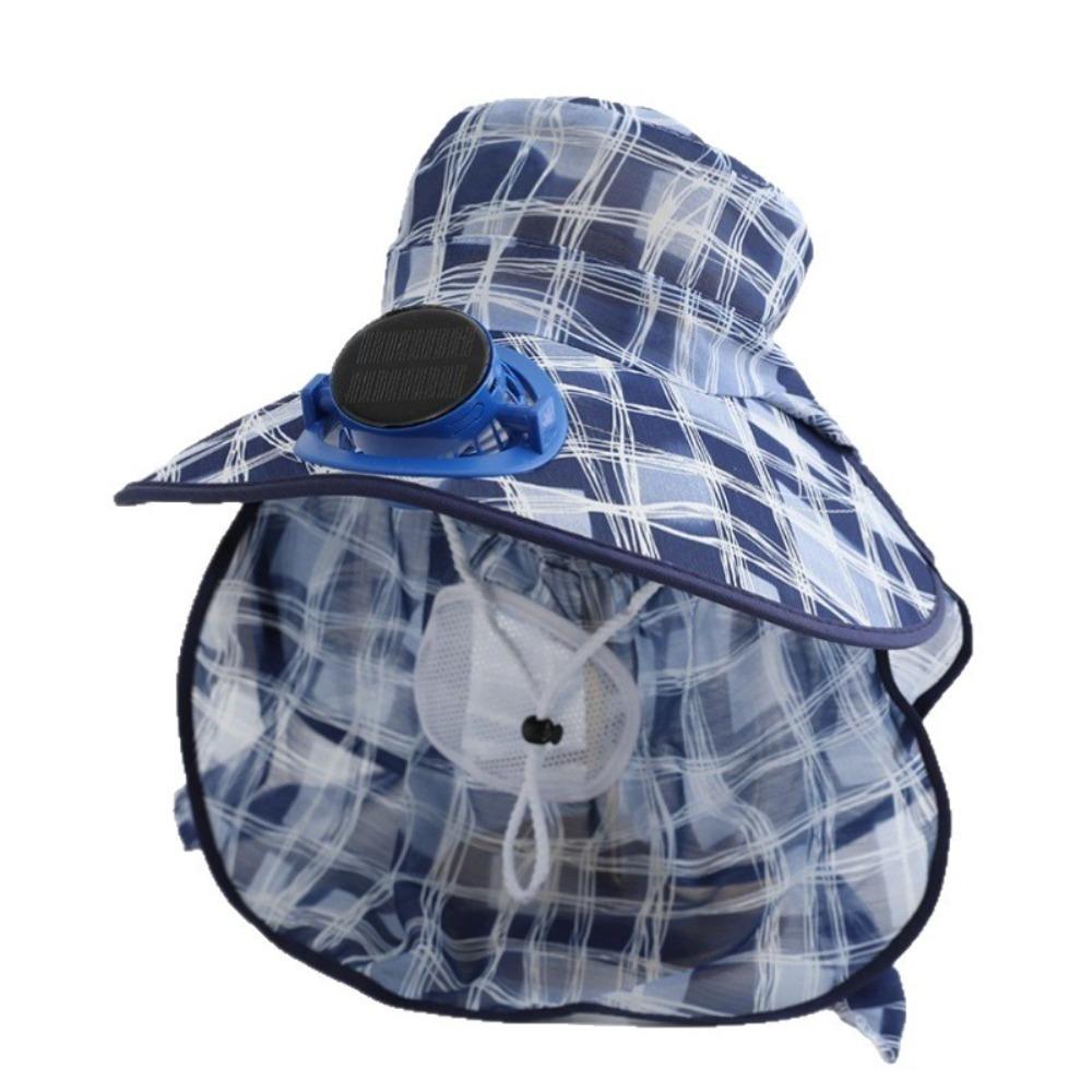 USB Charging Solar Fan Cap Anti-UV Cooling Fan Hat Women Sun Hat Fisherman Hat Summer Season