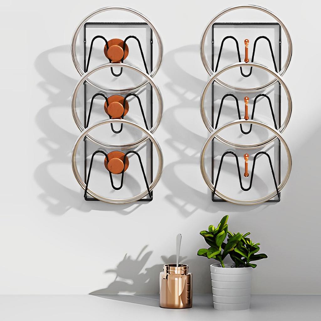 2 шт. Настенный держатель для крышек от кастрюль Кухонный подвесной органайзер для крышек кастрюль Многофункциональный поднос для посуды Хранение разделочных досок