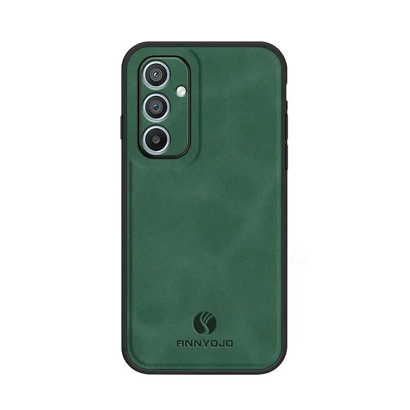 S23FE A 05 Ретро магнитный кожаный чехол из овчины для Samsung Galaxy S23 FE S22 S21 Ultra S20 Plus A05s A05 Роскошный мужской чехол на заднюю панель