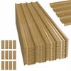 12 Pieces Trapezoidal Sheet 129x45cm 7m² Galvanized Roof Sheet 0.25 Mm Weatherproof Profile Sheet Natural Wood
