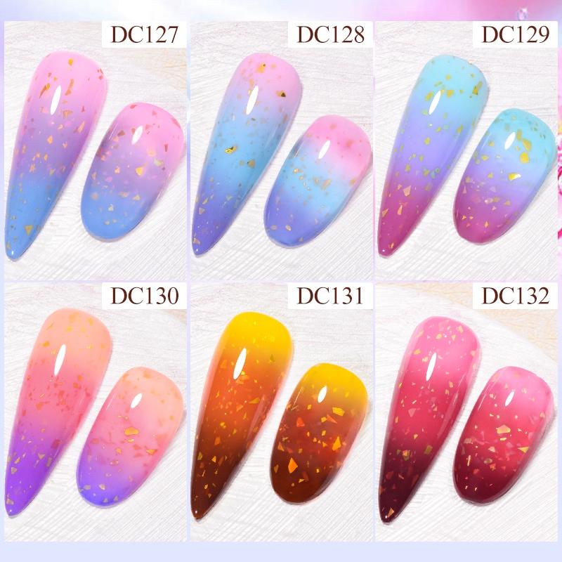 Mtssii 7ml Gold Glitter Thermal Nail Gel Polish Temperature Color Changing Gel Polish Semi Permanent Soak Off UV Gel