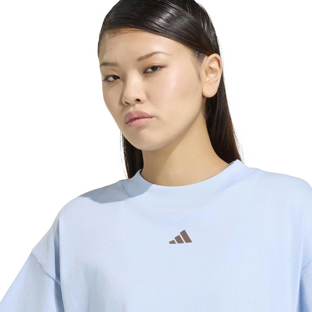 Студия для женщин LA310 Глобус Синий M [Adidas] Футболка с коротким рукавом 3 полоски (KX3167)