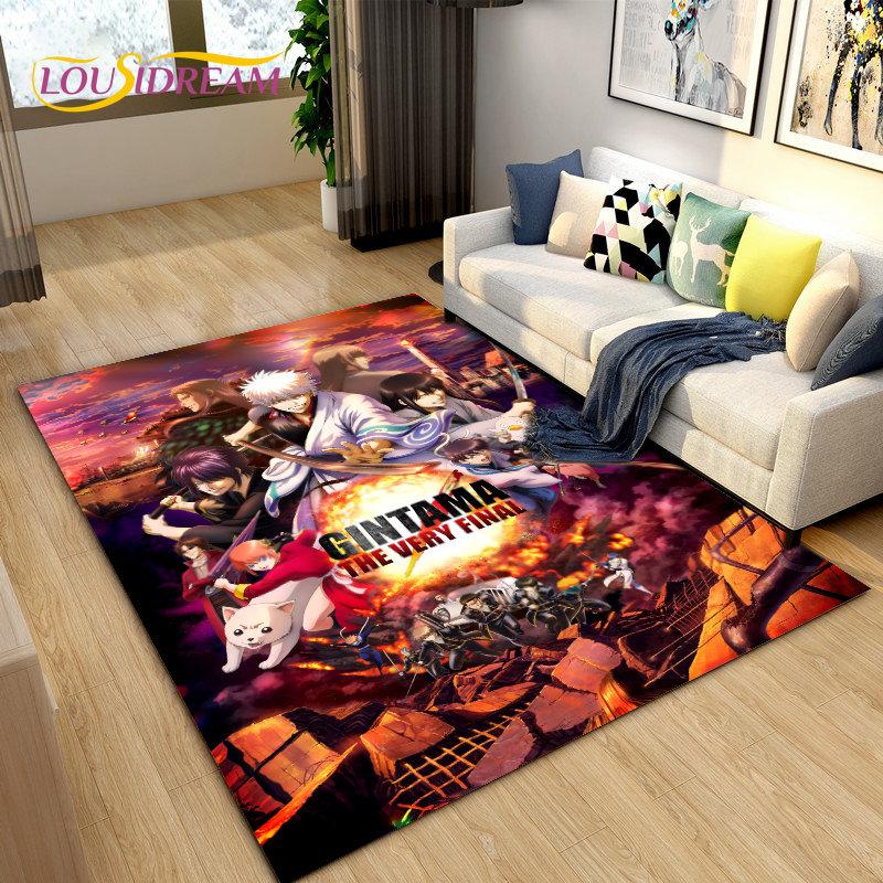 Гинтоки Кагура Гинтама Аниме Ковер, Ковер для гостиной, спальни, дивана, придверный коврик, украшение, детский игровой нескользящий коврик для пола