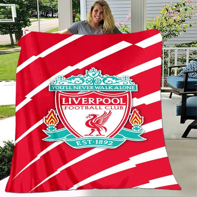 1pc Blanket - Liverpool FC logo Print Design, Lightweight Blanket for Sofa, Bed- Soft &Warm, Gift for All Seasons